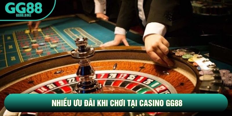 Nhiều ưu đãi khi chơi tại casino GG88