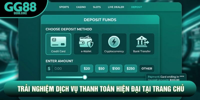 Trải nghiệm dịch vụ thanh toán hiện đại tại trang chủ Trải nghiệm dịch vụ thanh toán hiện đại tại trang chủ